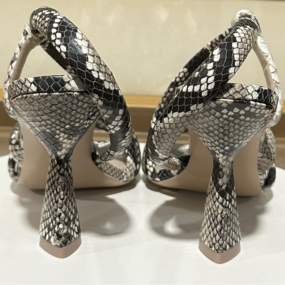 🌸MERCEDES CASTILLO🌸 Aline Mid Leather Snakeskin Heels Size: 8 - Picture 7 of 9